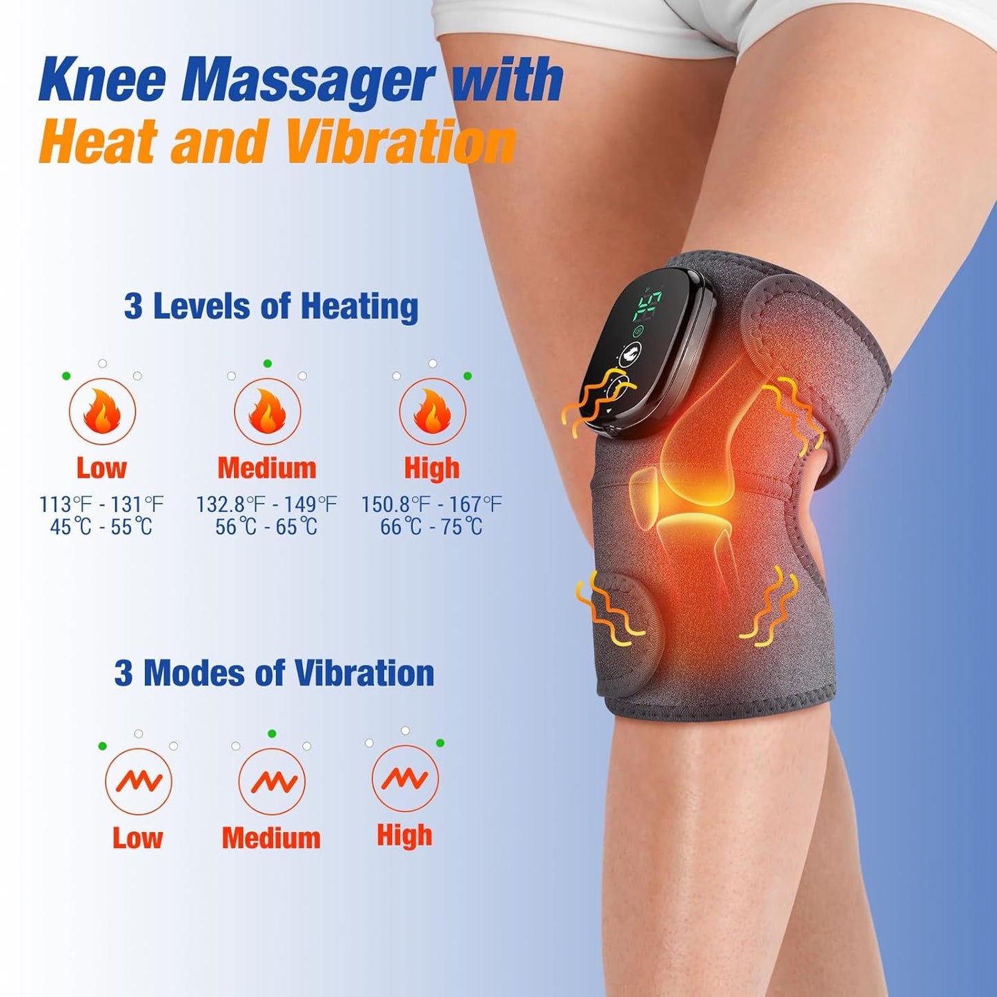 Electric Knee Massager | Smart Heat & Vibration Therapy for Joint Pain Relief