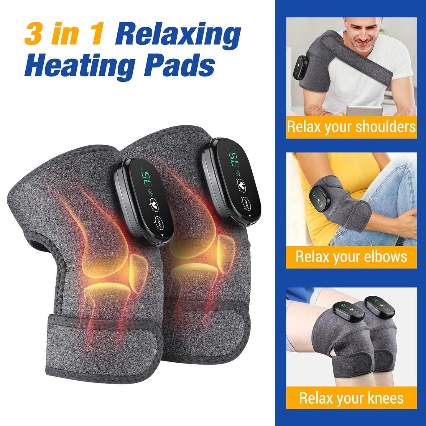 Electric Knee Massager | Smart Heat & Vibration Therapy for Joint Pain Relief