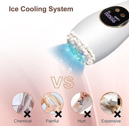Ice Cold IPL Hair Removal Device | Permanent Hair Reduction with Cooling Technology